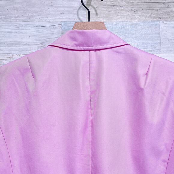 J CREW Cotton Schoolboy Blazer Pastel Pink Lightweight Summer Preppy Womens 8 - Picture 5 of 6
